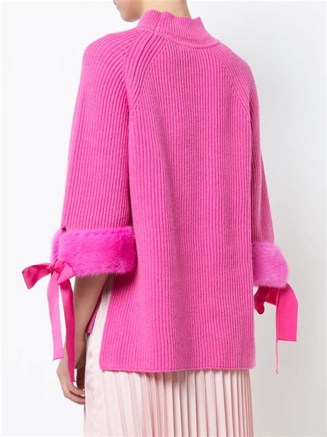 fendi pink fur sweater